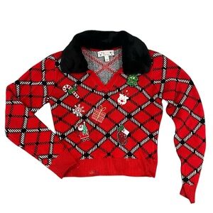 Women’s Christmas holiday Sweater with Detachable Collar (Size M)